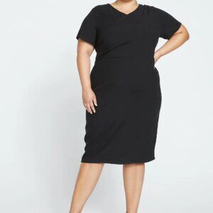 Universal Standard Mary Double Luxe Dress Black Size Sm